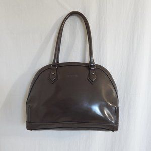 Cromia Brown Patent Leather Large Shoulder Bag Purse